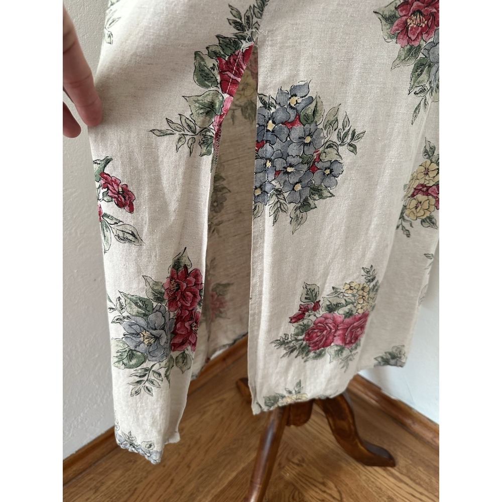 VTG Triangle Blues Denim Floral Maxi Dress Sz 9 Made USA Cottagecore 90s - Picture 5 of 16